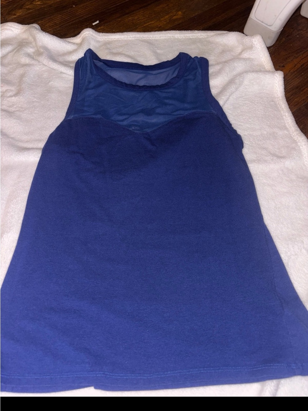 Blue athletic tank top
